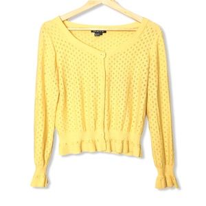 Vintage Tracy ML Cardigan Sweater Yellow | Large